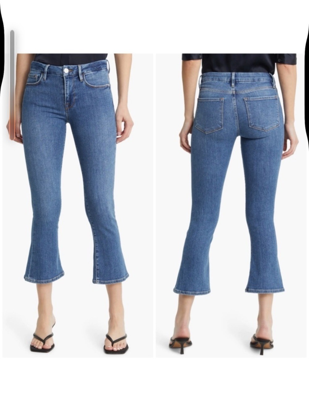 Frame Le Crop Mini Boot Jeans in Samson Blue